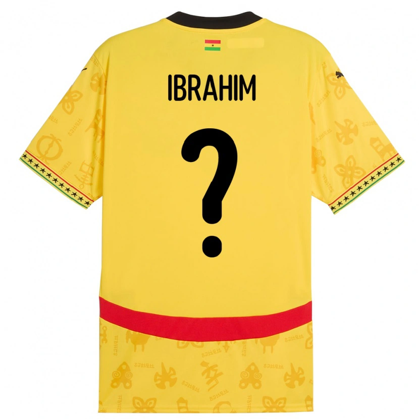 Danxen Kinder Ghana Hafiz Ibrahim #0 Gelb Auswärtstrikot Trikot 24-26 T-Shirt