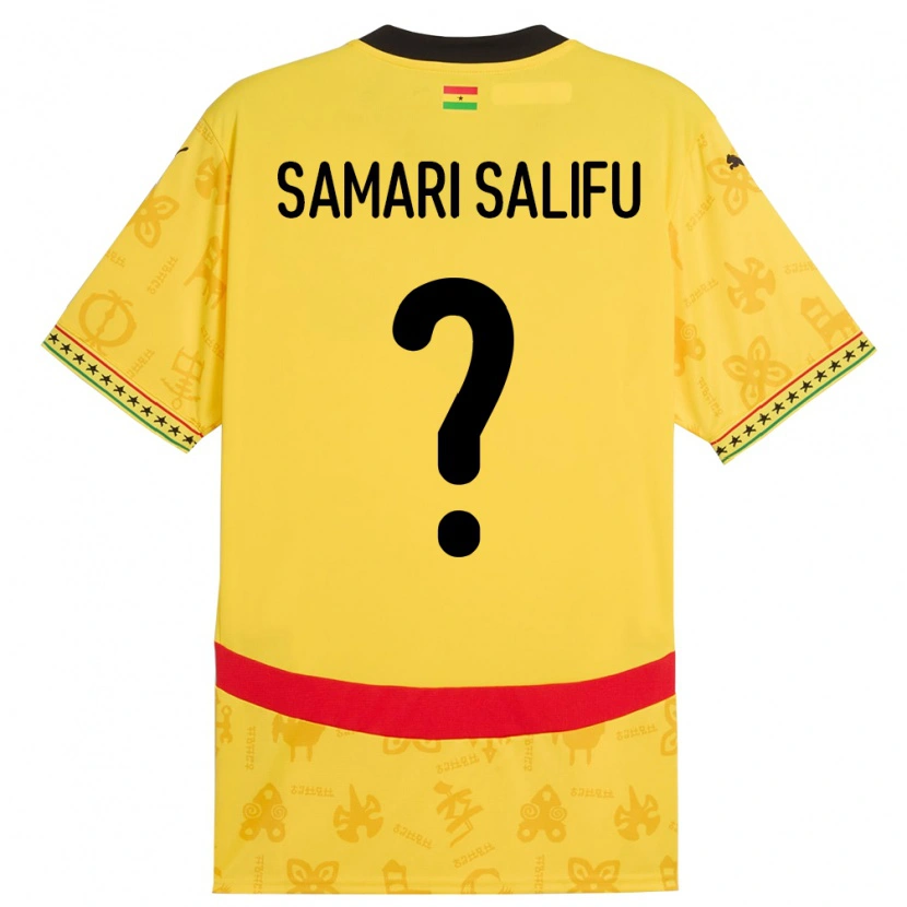 Danxen Kinder Ghana Abass Samari Salifu #0 Gelb Auswärtstrikot Trikot 24-26 T-Shirt
