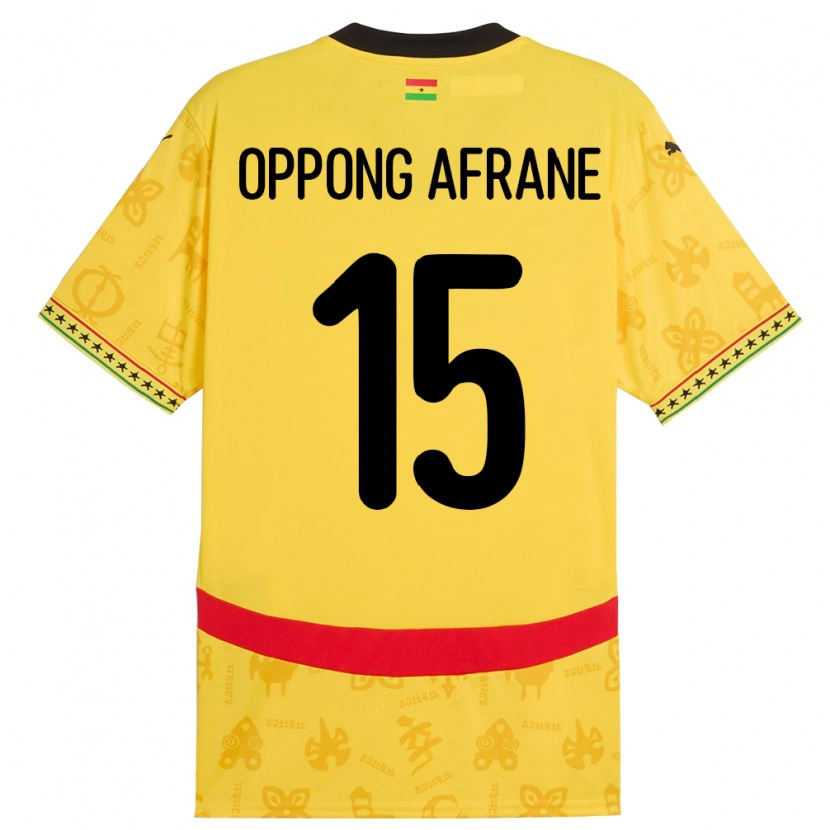 Danxen Kinder Ghana David Oppong Afrane #15 Gelb Auswärtstrikot Trikot 24-26 T-Shirt