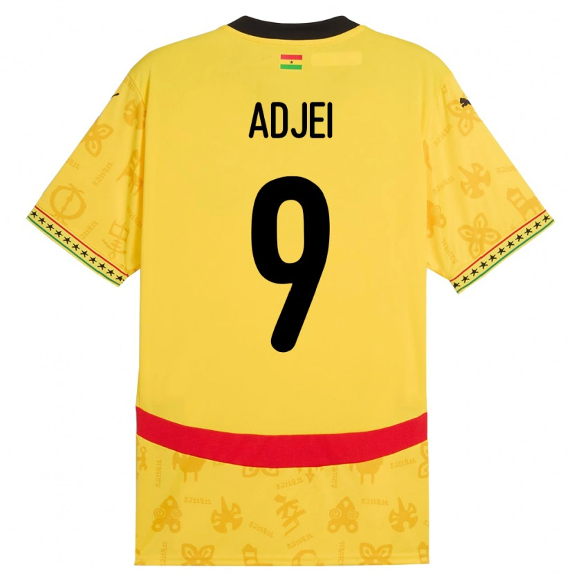 Danxen Kinder Ghana Vivian Adjei #9 Gelb Auswärtstrikot Trikot 24-26 T-Shirt