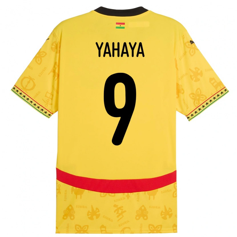 Danxen Kinder Ghana Mohammed Yahaya #9 Gelb Auswärtstrikot Trikot 24-26 T-Shirt