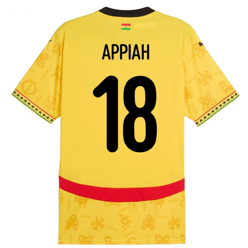 Danxen Kinder Ghana Veronica Appiah #18 Gelb Auswärtstrikot Trikot 24-26 T-Shirt