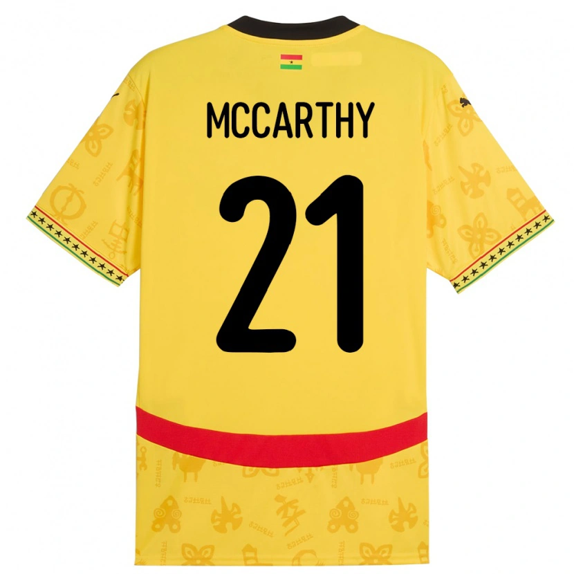Danxen Kinder Ghana Kerrie Mccarthy #21 Gelb Auswärtstrikot Trikot 24-26 T-Shirt