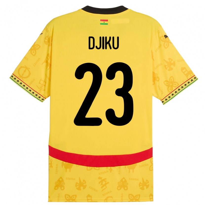 Danxen Kinder Ghana Alexander Djiku #23 Gelb Auswärtstrikot Trikot 24-26 T-Shirt
