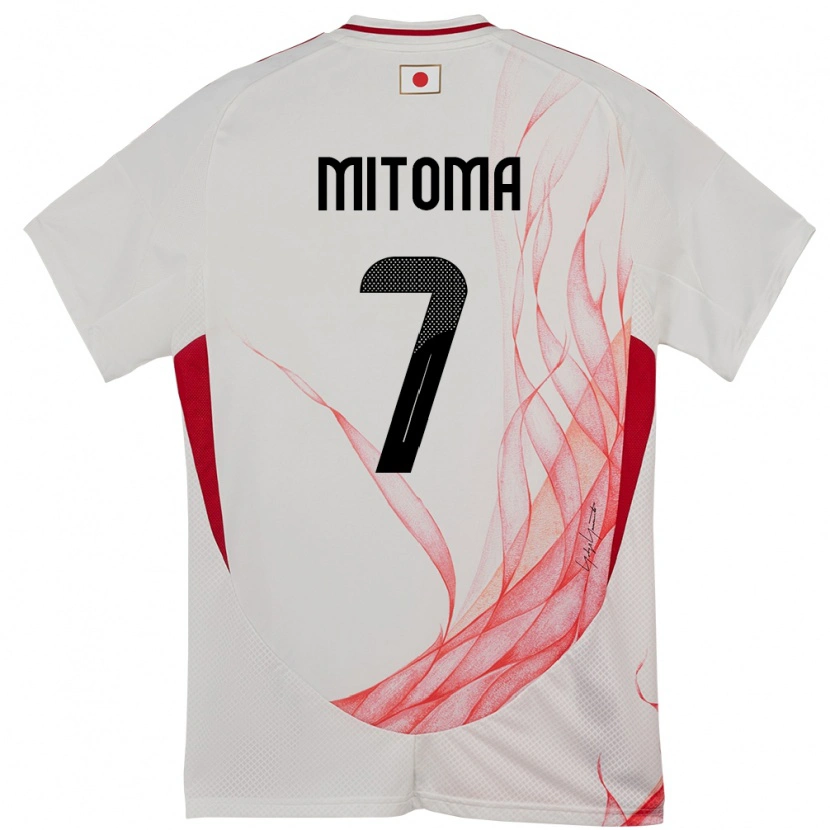Danxen Kinder Japan Kaoru Mitoma #7 Weiß Auswärtstrikot Trikot 24-26 T-Shirt