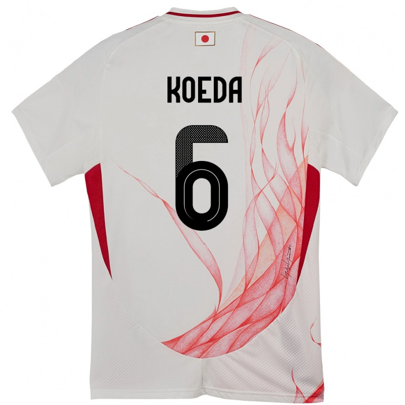 Danxen Kinder Japan Sakutaro Koeda #6 Weiß Auswärtstrikot Trikot 24-26 T-Shirt