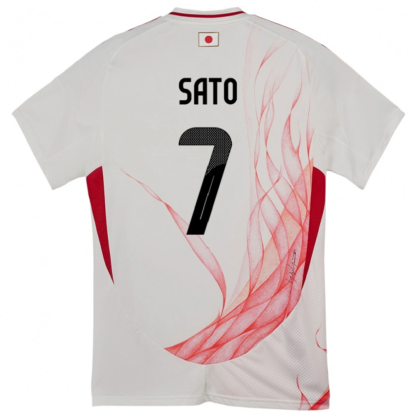 Danxen Kinder Japan Ryunosuke Sato #7 Weiß Auswärtstrikot Trikot 24-26 T-Shirt