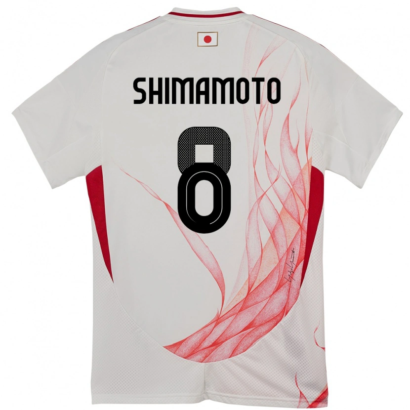 Danxen Kinder Japan Yudai Shimamoto #8 Weiß Auswärtstrikot Trikot 24-26 T-Shirt