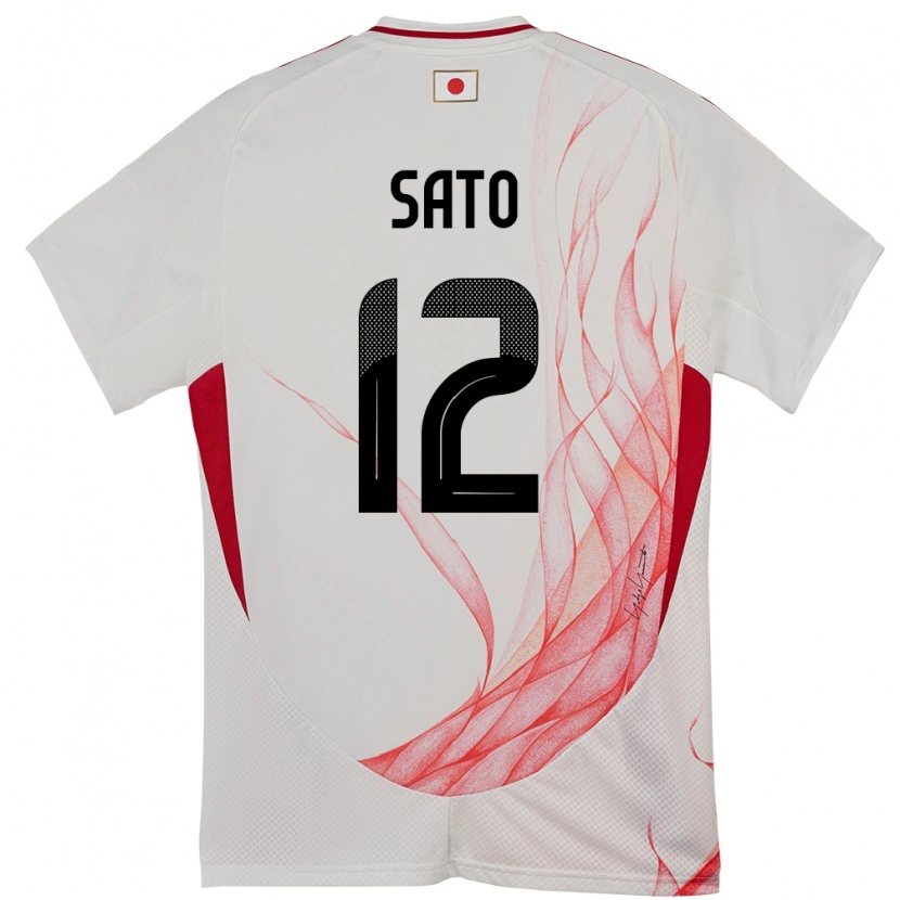 Danxen Kinder Japan Rikuto Sato #12 Weiß Auswärtstrikot Trikot 24-26 T-Shirt