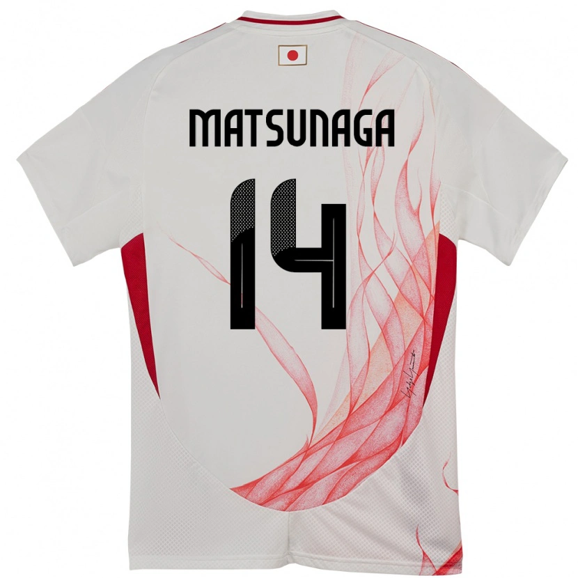 Danxen Kinder Japan Kaito Matsunaga #14 Weiß Auswärtstrikot Trikot 24-26 T-Shirt