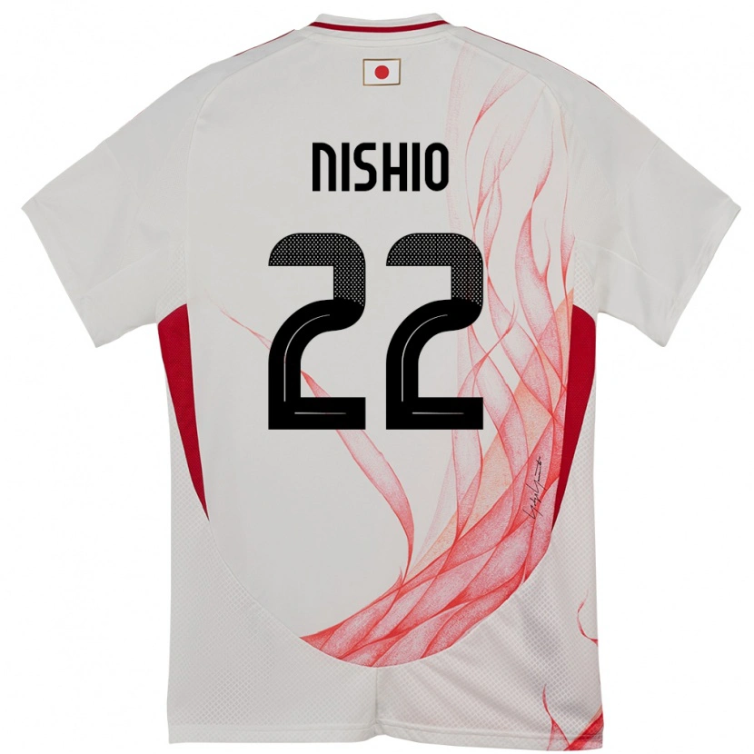 Danxen Kinder Japan Ryuya Nishio #22 Weiß Auswärtstrikot Trikot 24-26 T-Shirt