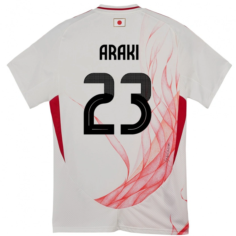 Danxen Kinder Japan Rui Araki #23 Weiß Auswärtstrikot Trikot 24-26 T-Shirt