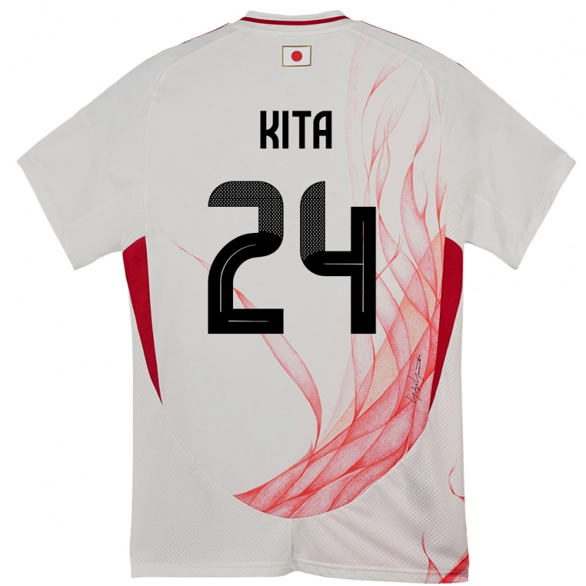 Danxen Kinder Japan Kazunari Kita #24 Weiß Auswärtstrikot Trikot 24-26 T-Shirt