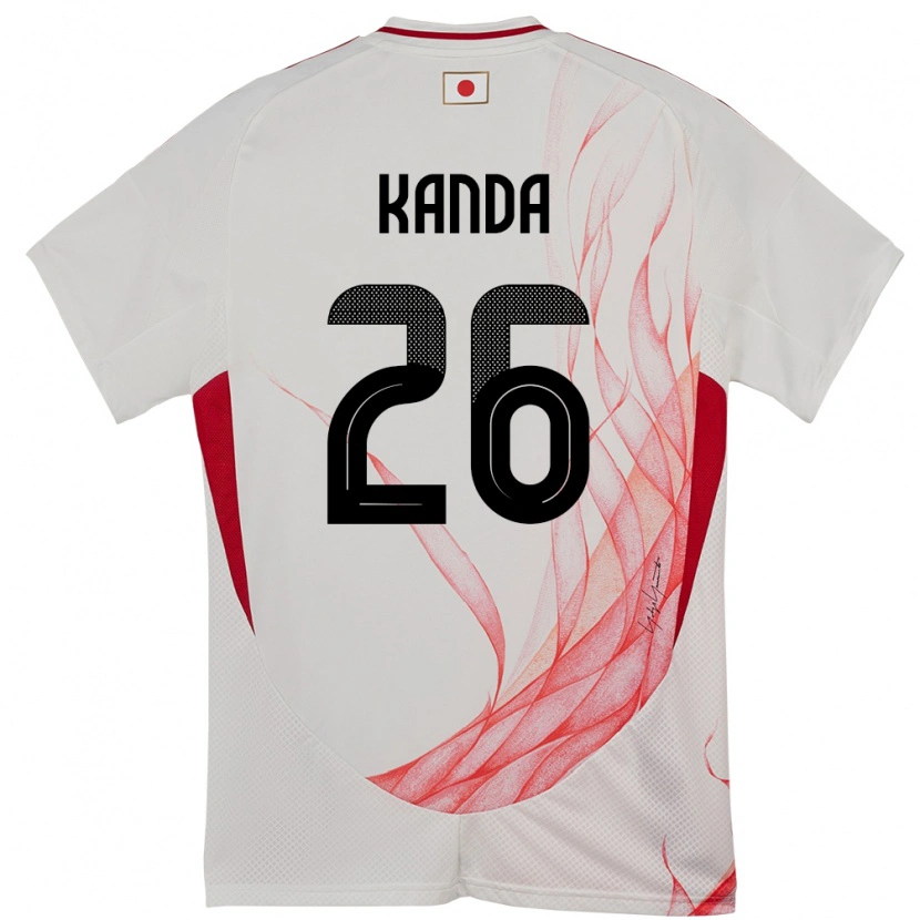 Danxen Kinder Japan Hiroto Kanda #26 Weiß Auswärtstrikot Trikot 24-26 T-Shirt