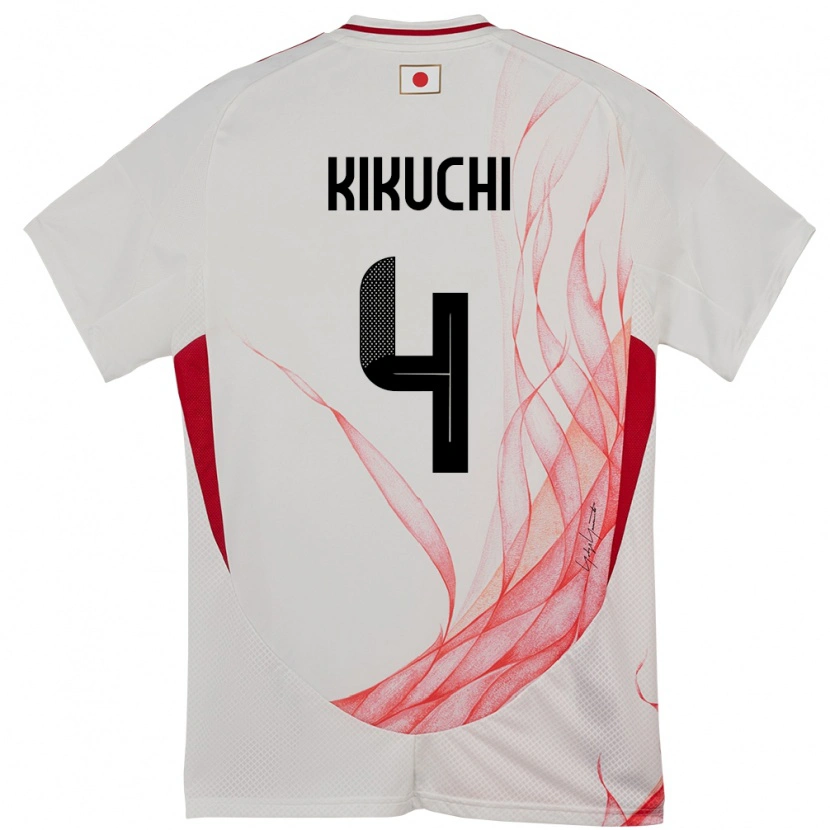 Danxen Kinder Japan Shuta Kikuchi #4 Weiß Auswärtstrikot Trikot 24-26 T-Shirt