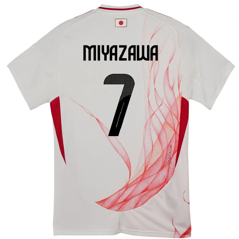 Danxen Kinder Japan Hinata Miyazawa #7 Weiß Auswärtstrikot Trikot 24-26 T-Shirt