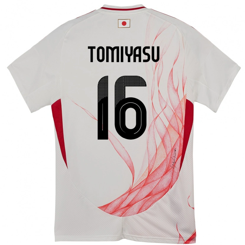 Danxen Kinder Japan Takehiro Tomiyasu #16 Weiß Auswärtstrikot Trikot 24-26 T-Shirt