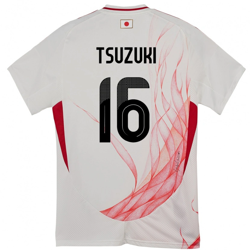 Danxen Kinder Japan Shunta Tsuzuki #16 Weiß Auswärtstrikot Trikot 24-26 T-Shirt