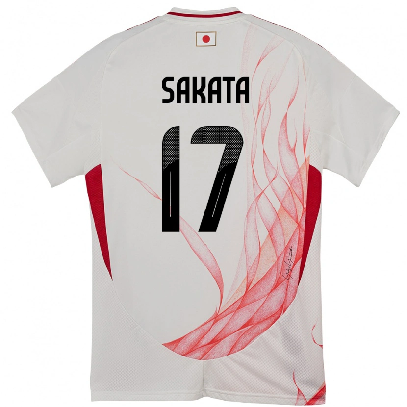Danxen Kinder Japan Reiya Sakata #17 Weiß Auswärtstrikot Trikot 24-26 T-Shirt