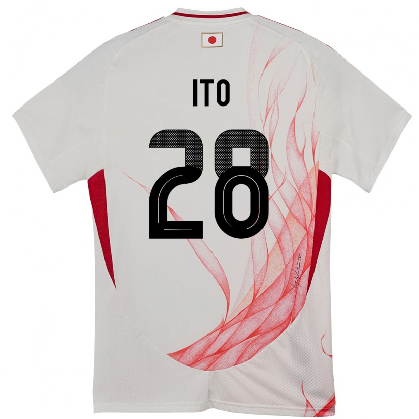 Danxen Kinder Japan Hiroki Ito #28 Weiß Auswärtstrikot Trikot 24-26 T-Shirt