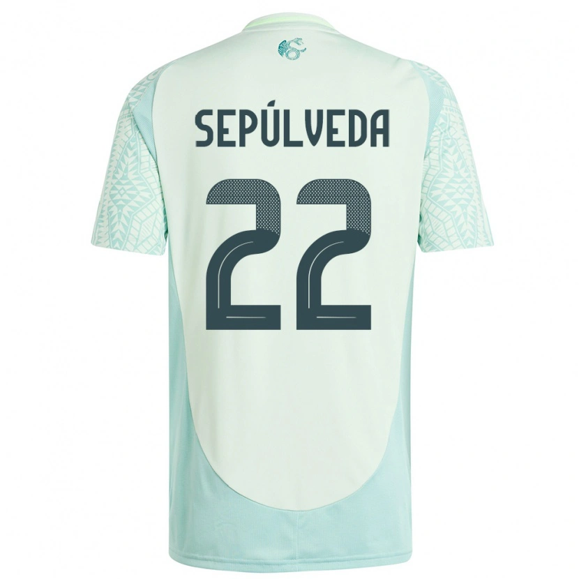 Danxen Kinder Mexiko Ángel Sepúlveda #22 Leinengrün Auswärtstrikot Trikot 24-26 T-Shirt