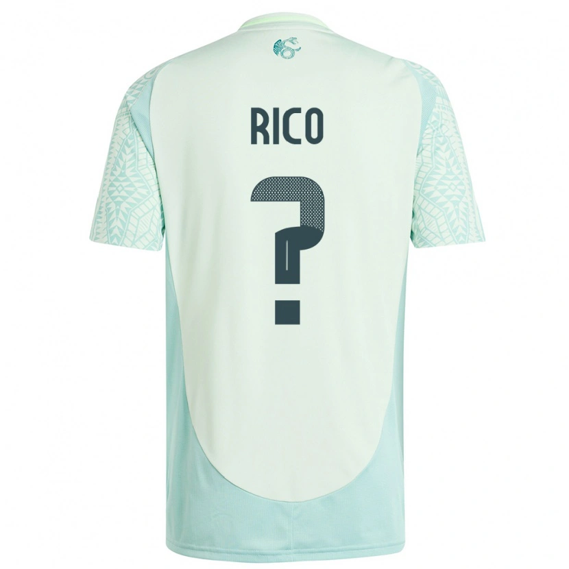 Danxen Kinder Mexiko Ángel Rico #0 Leinengrün Auswärtstrikot Trikot 24-26 T-Shirt