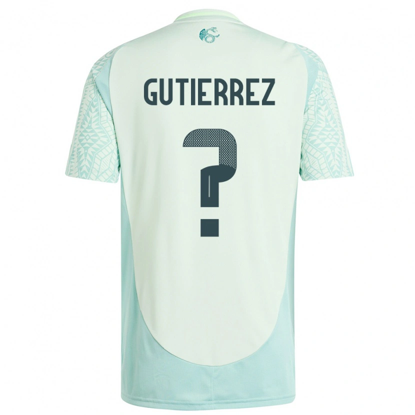 Danxen Kinder Mexiko Orlando Gutiérrez #0 Leinengrün Auswärtstrikot Trikot 24-26 T-Shirt