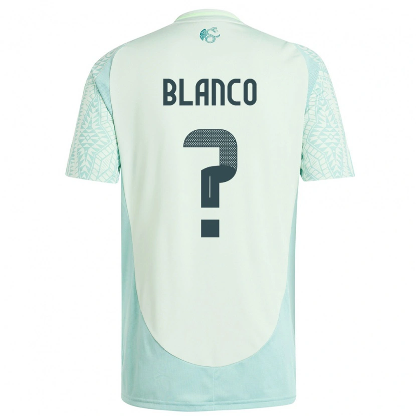 Danxen Kinder Mexiko Lionel Blanco #0 Leinengrün Auswärtstrikot Trikot 24-26 T-Shirt
