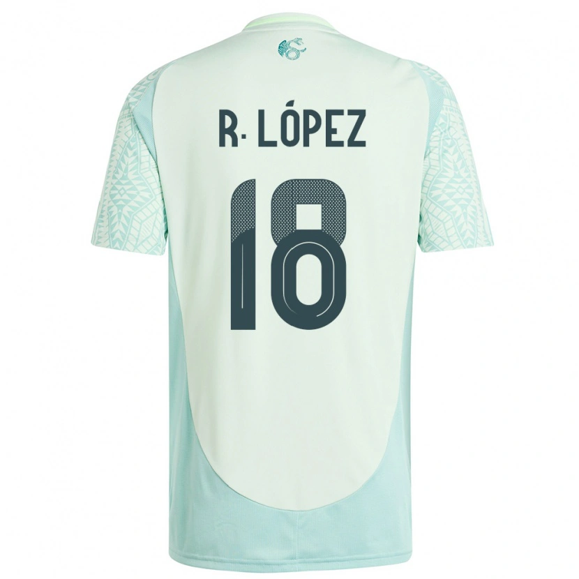 Danxen Kinder Mexiko Rodrigo López #18 Leinengrün Auswärtstrikot Trikot 24-26 T-Shirt