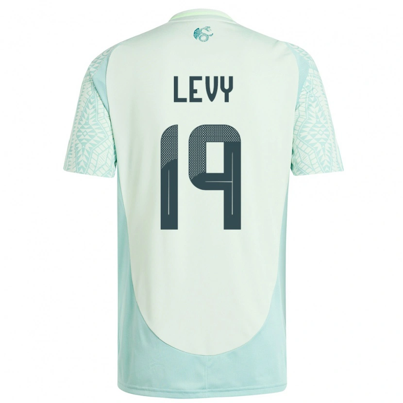 Danxen Kinder Mexiko Mateo Levy #19 Leinengrün Auswärtstrikot Trikot 24-26 T-Shirt