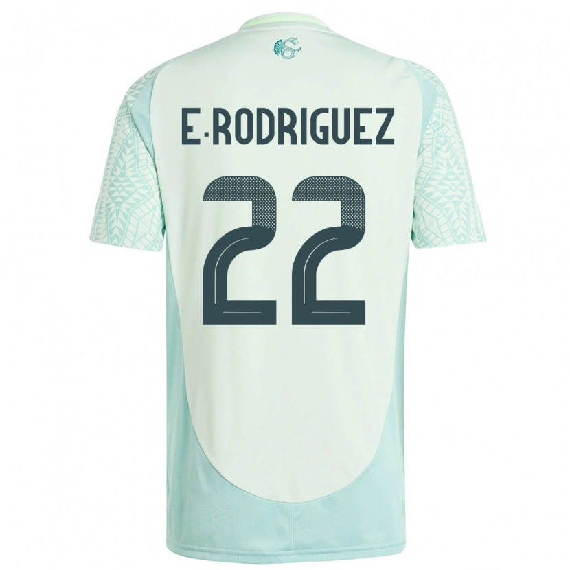 Danxen Kinder Mexiko Emi Rodríguez #22 Leinengrün Auswärtstrikot Trikot 24-26 T-Shirt