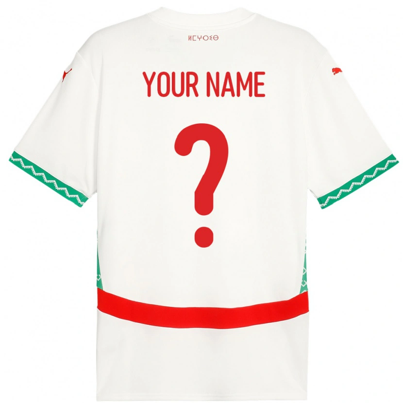 Danxen Kinder Marokko Ihren Namen #0 Weiß Auswärtstrikot Trikot 24-26 T-Shirt