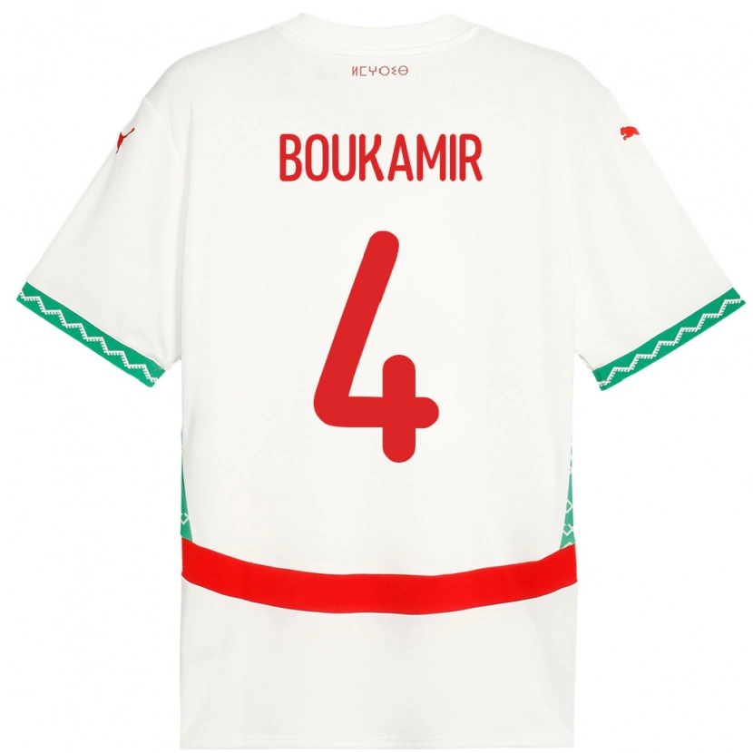 Danxen Kinder Marokko Mehdi Boukamir #4 Weiß Auswärtstrikot Trikot 24-26 T-Shirt