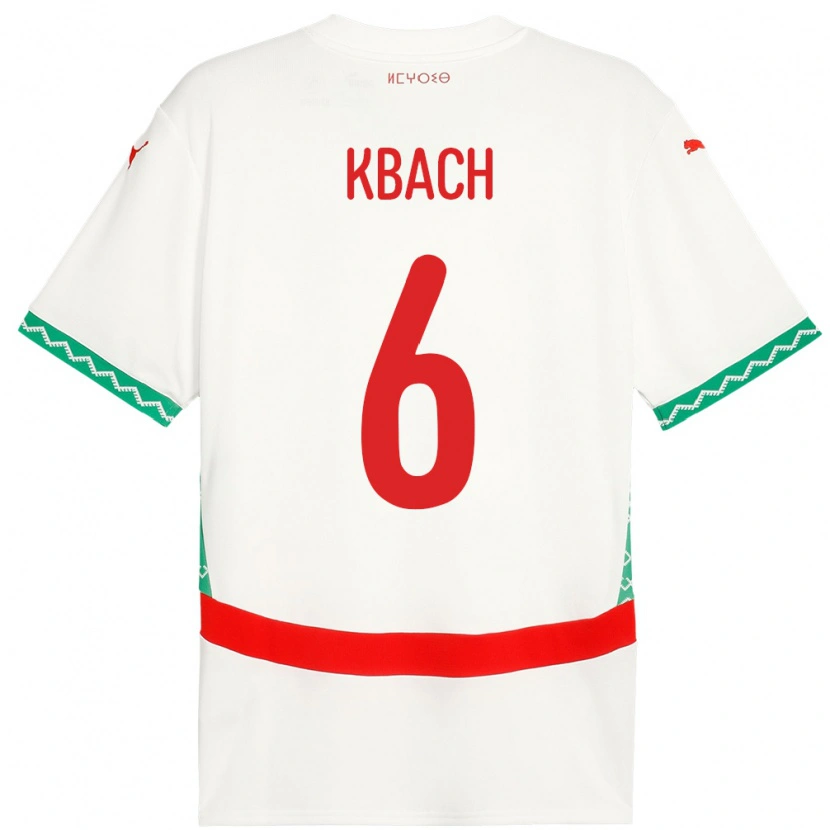 Danxen Kinder Marokko Hamza Kbach #6 Weiß Auswärtstrikot Trikot 24-26 T-Shirt