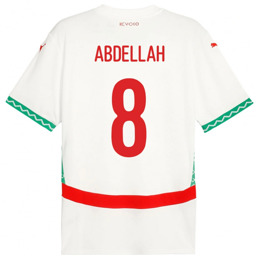 Danxen Kinder Marokko Abdellah Ouazane #8 Weiß Auswärtstrikot Trikot 24-26 T-Shirt