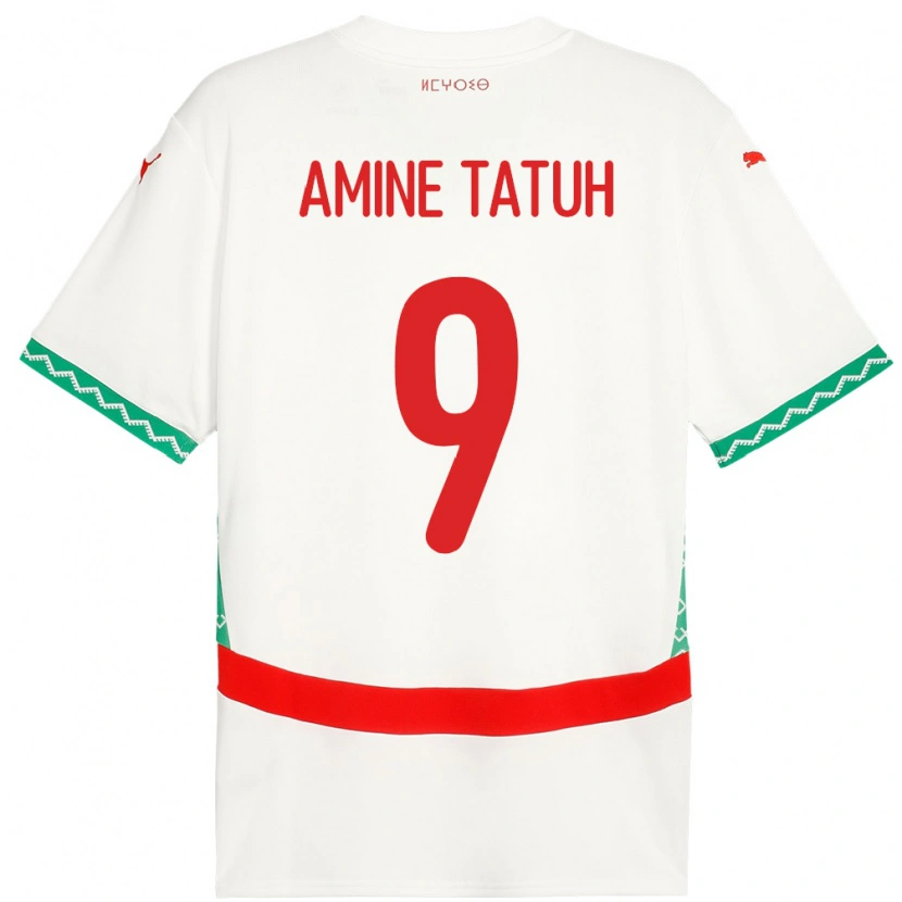 Danxen Kinder Marokko Mohammed Amine Tatuh #9 Weiß Auswärtstrikot Trikot 24-26 T-Shirt
