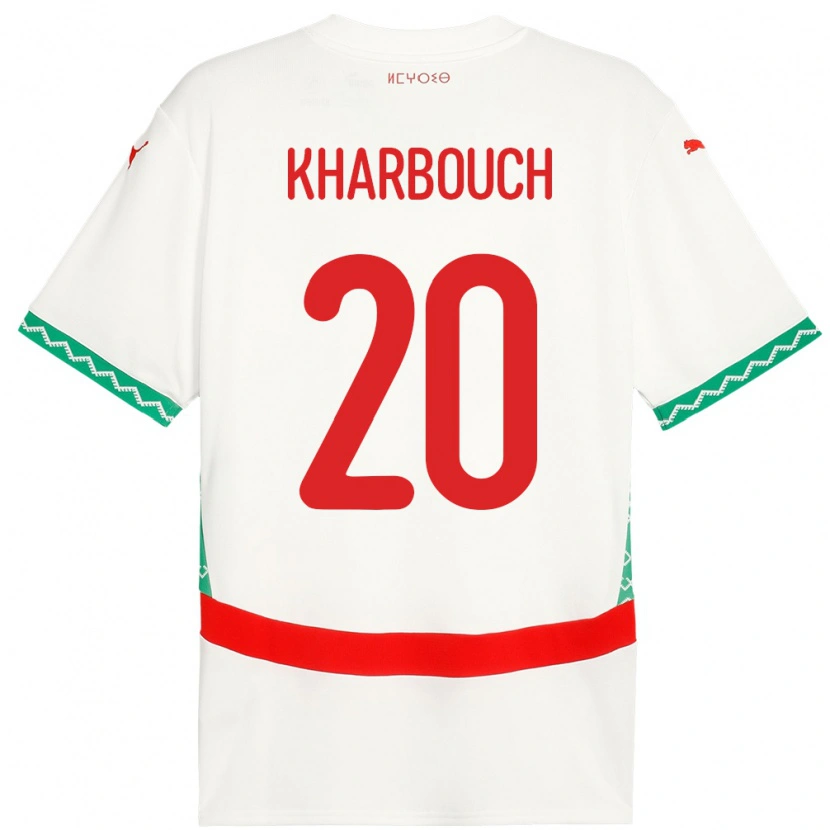 Danxen Kinder Marokko Yahya Kharbouch #20 Weiß Auswärtstrikot Trikot 24-26 T-Shirt