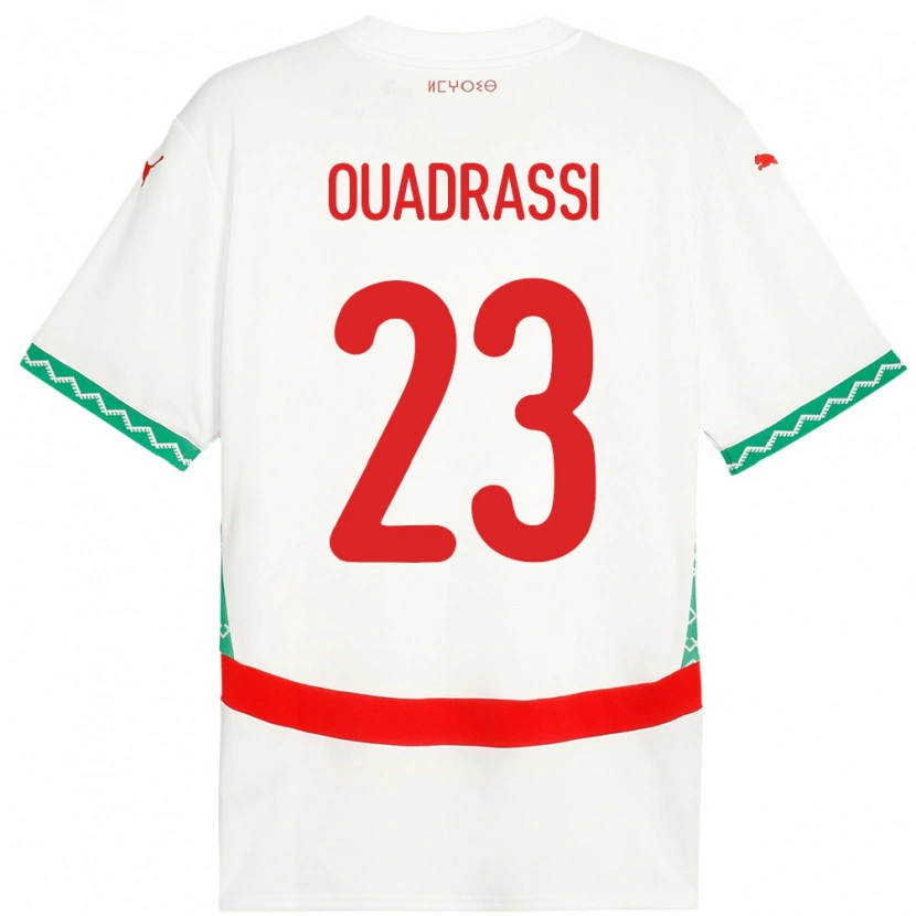 Danxen Kinder Marokko Dalil Ouadrassi #23 Weiß Auswärtstrikot Trikot 24-26 T-Shirt
