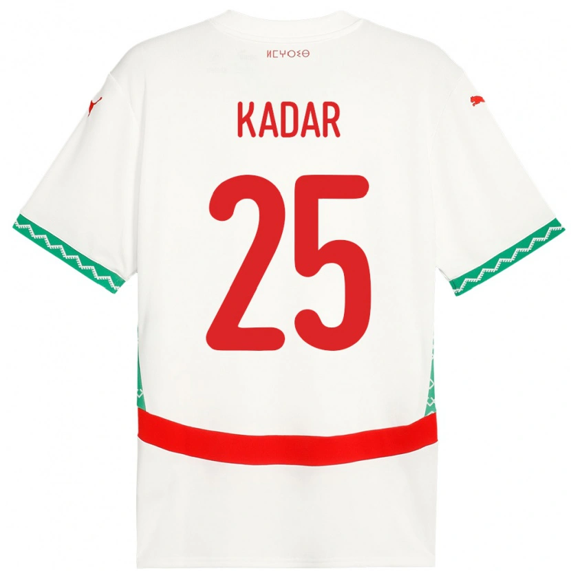 Danxen Kinder Marokko Nawfel-Abdelkader Kadar #25 Weiß Auswärtstrikot Trikot 24-26 T-Shirt