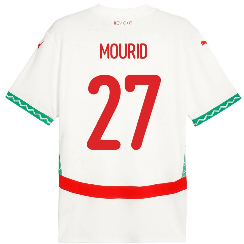 Danxen Kinder Marokko Aymane Mourid #27 Weiß Auswärtstrikot Trikot 24-26 T-Shirt