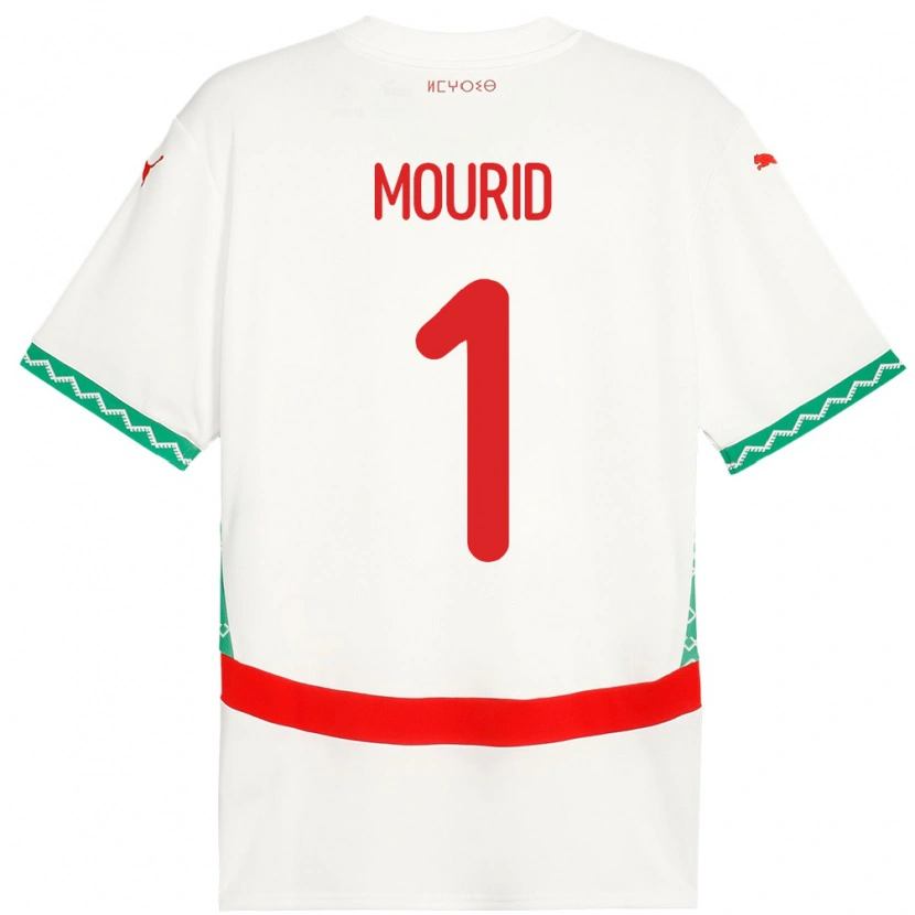 Danxen Kinder Marokko Taha Mourid #1 Weiß Auswärtstrikot Trikot 24-26 T-Shirt