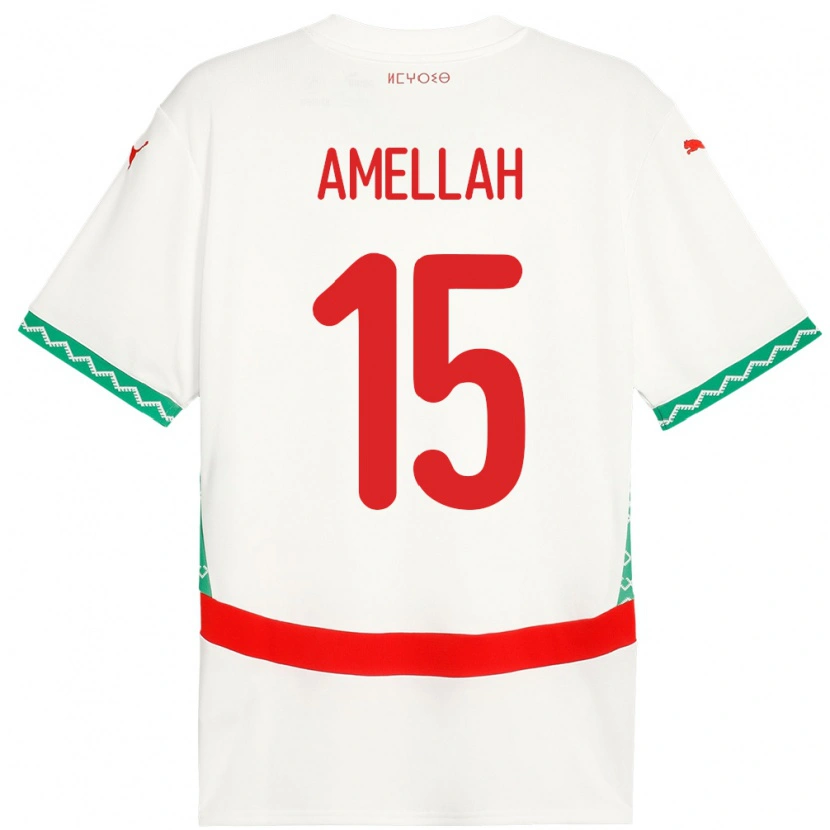 Danxen Kinder Marokko Selim Amellah #15 Weiß Auswärtstrikot Trikot 24-26 T-Shirt