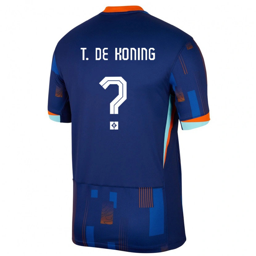 Danxen Kinder Niederlande Tim De Koning #0 Blau Auswärtstrikot Trikot 24-26 T-Shirt