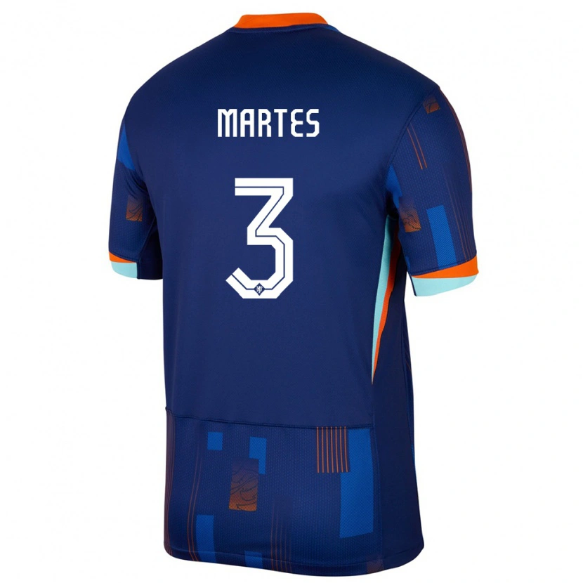 Danxen Kinder Niederlande Lushendry Martes #3 Blau Auswärtstrikot Trikot 24-26 T-Shirt