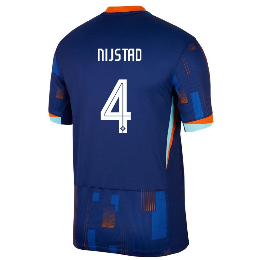 Danxen Kinder Niederlande Ruud Nijstad #4 Blau Auswärtstrikot Trikot 24-26 T-Shirt