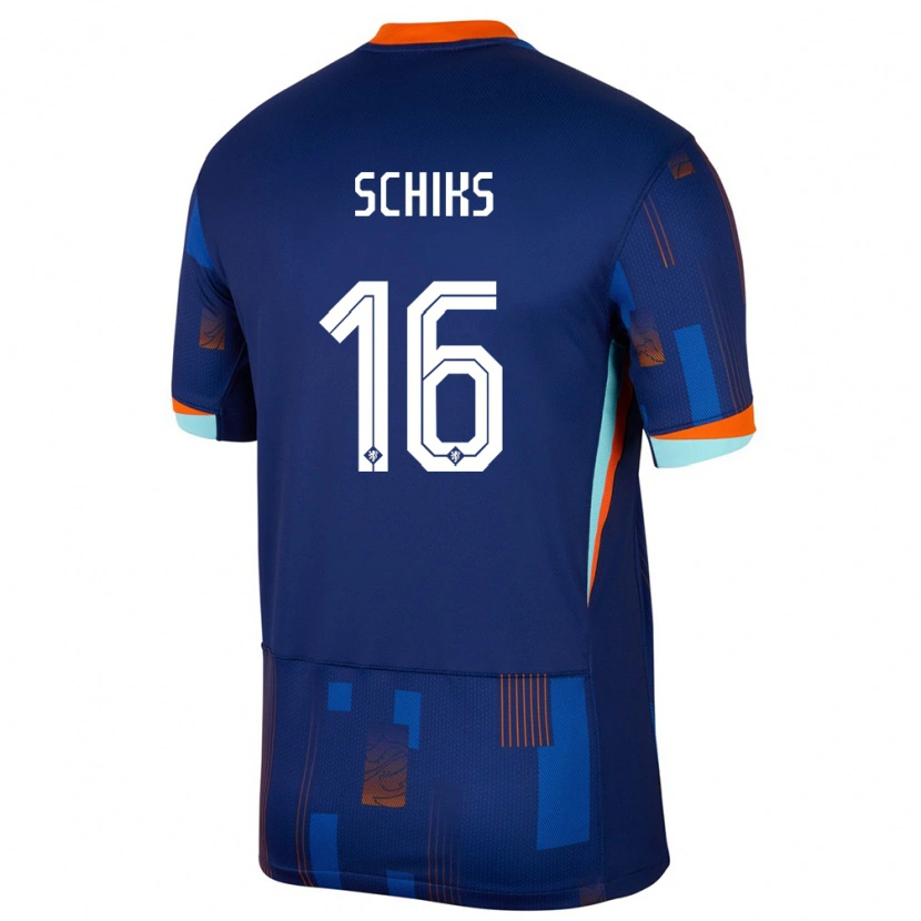 Danxen Kinder Niederlande Niek Schiks #16 Blau Auswärtstrikot Trikot 24-26 T-Shirt
