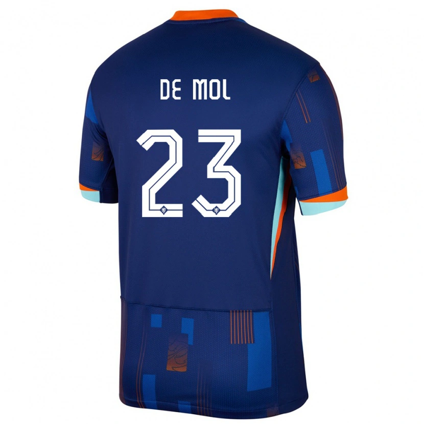 Danxen Kinder Niederlande Stenn De Mol #23 Blau Auswärtstrikot Trikot 24-26 T-Shirt