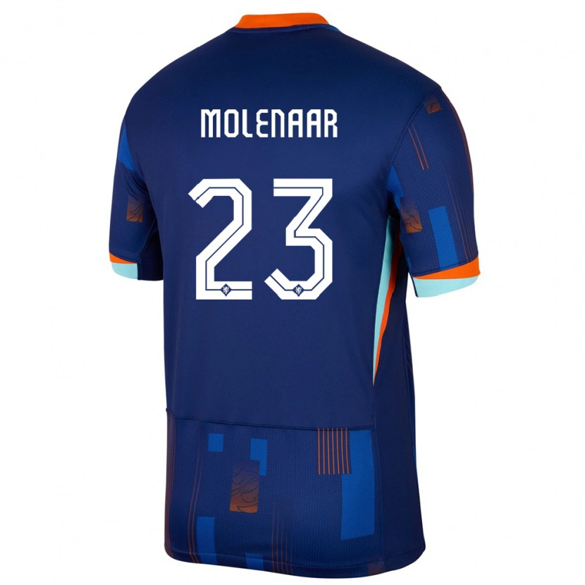 Danxen Kinder Niederlande Finn Molenaar #23 Blau Auswärtstrikot Trikot 24-26 T-Shirt