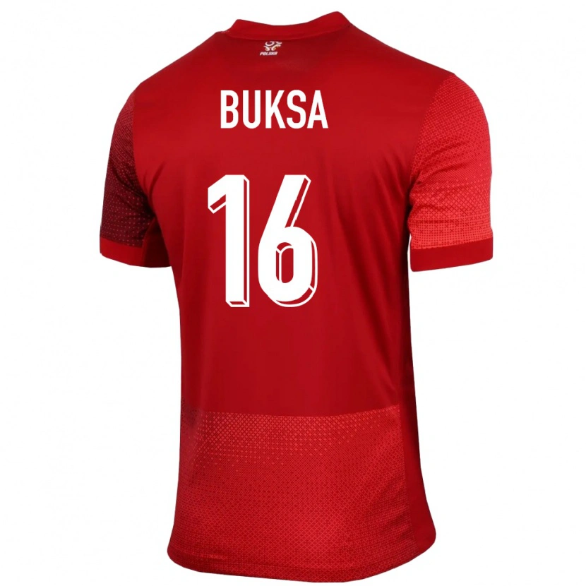 Danxen Kinder Polen Adam Buksa #16 Rot Auswärtstrikot Trikot 24-26 T-Shirt