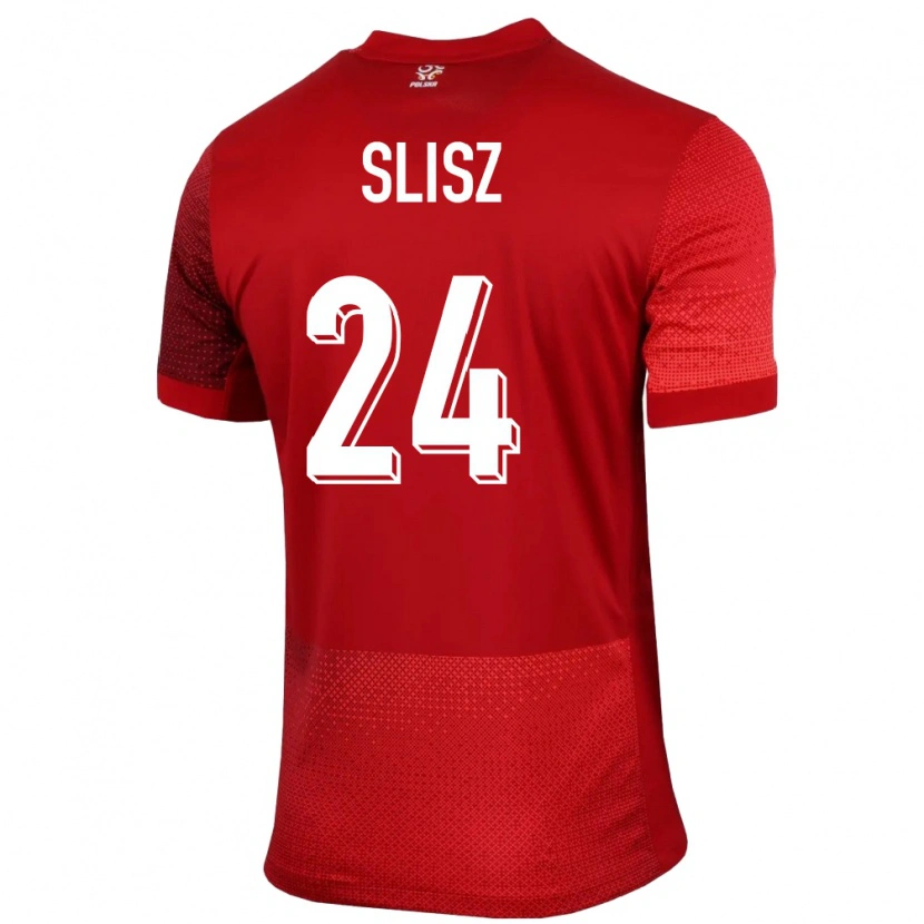 Danxen Kinder Polen Bartosz Slisz #24 Rot Auswärtstrikot Trikot 24-26 T-Shirt